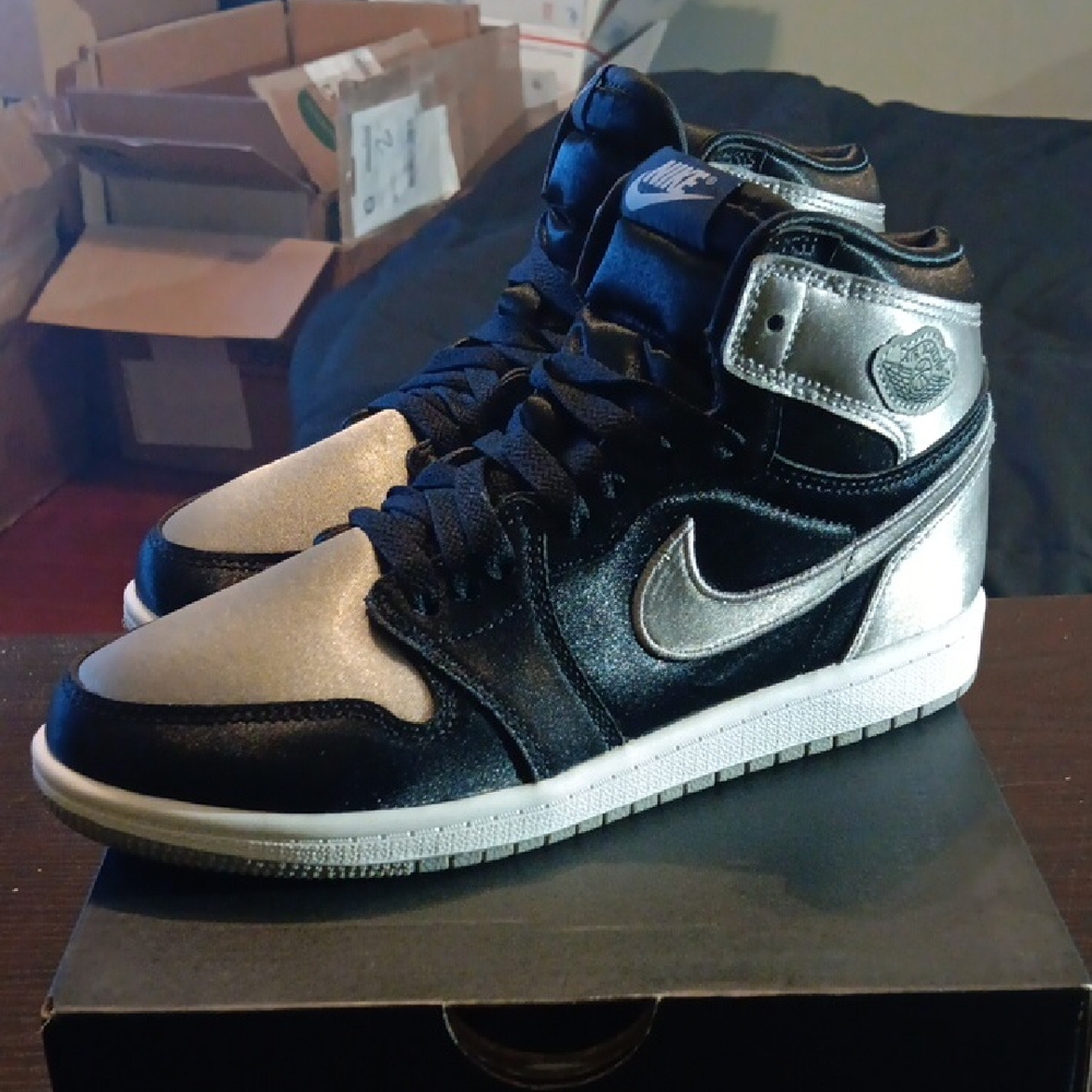 Jordan 1 Retro High OG (PS) "Satin Shadow" Youth 3Y Girls 4.5 NWBOX - Picture 2 of 10